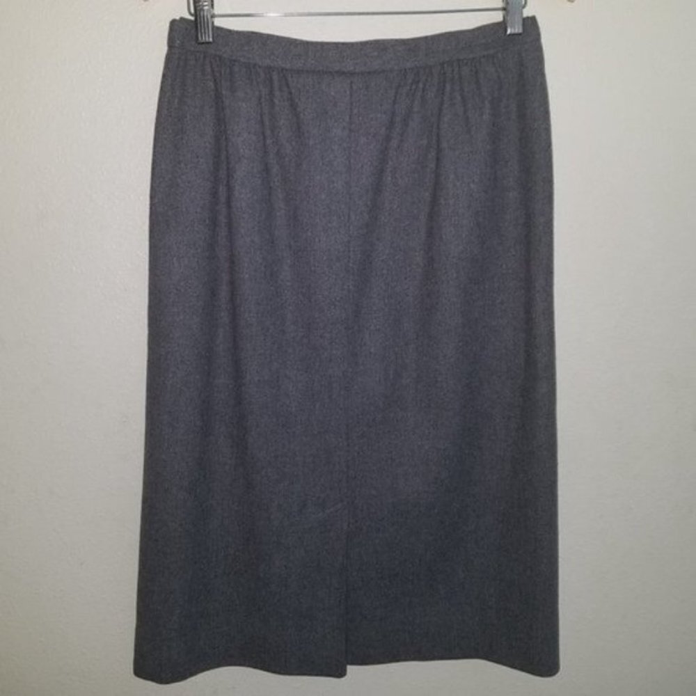 Pendleton Solid Gray Skirt 100% Virgin Wool Midi … - image 4